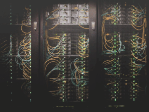 Data Centre Rack with Cables