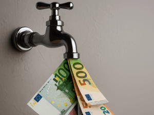 Money tap with Euros