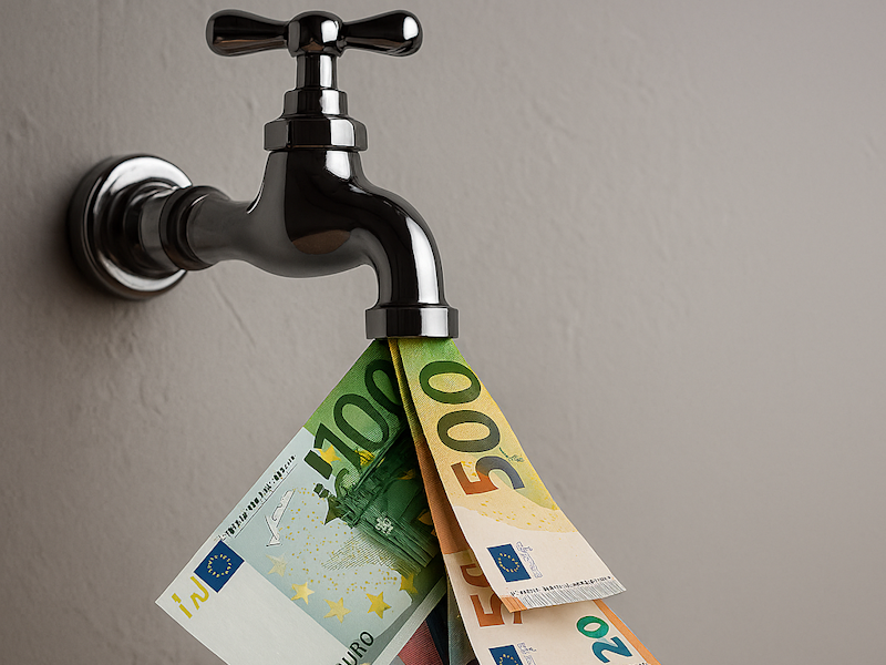 Money tap with Euros