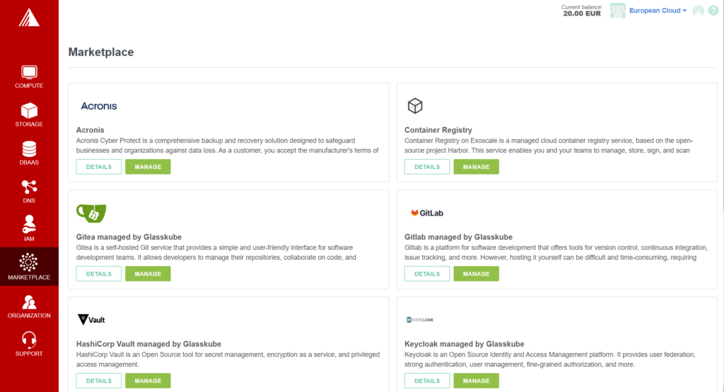 The Exoscale Console