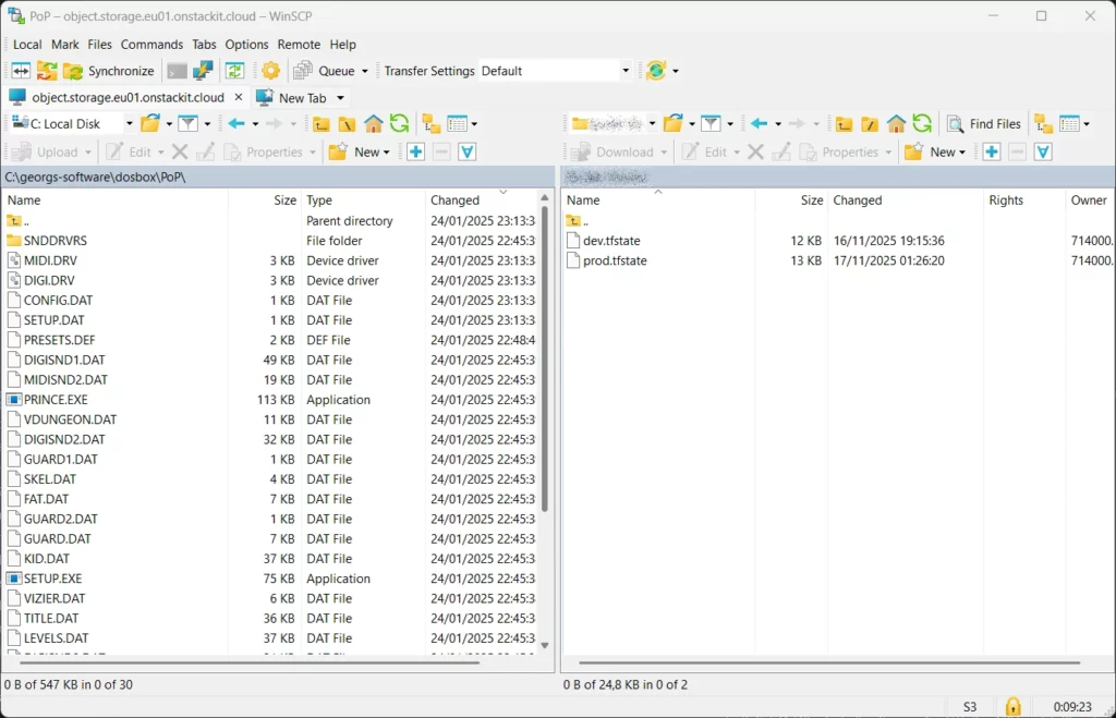 WinSCP with STACKIT S3