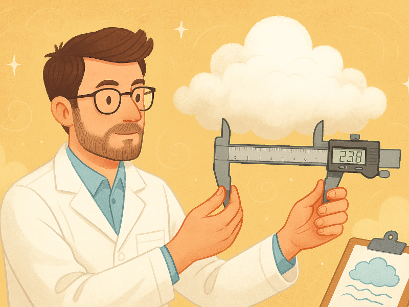 A scientist measuring a cloud